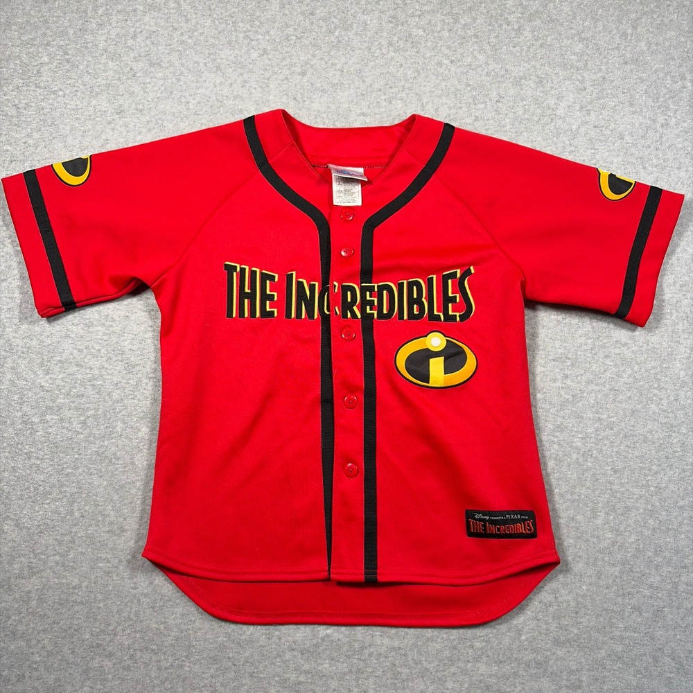Disney Disneyland Resort The Incredibles Baseball Jersey Kids Large Red Pixar